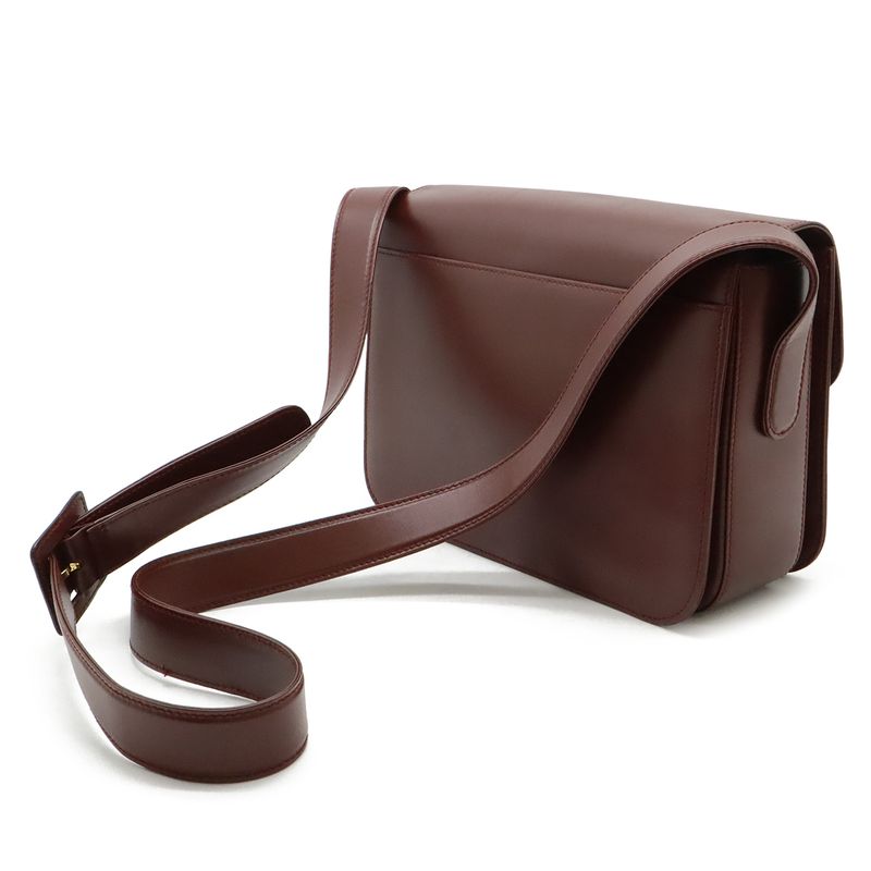 Cartier Must De Cartier Must Line Shoulder Bag Crossbody Leather Bordeaux Red