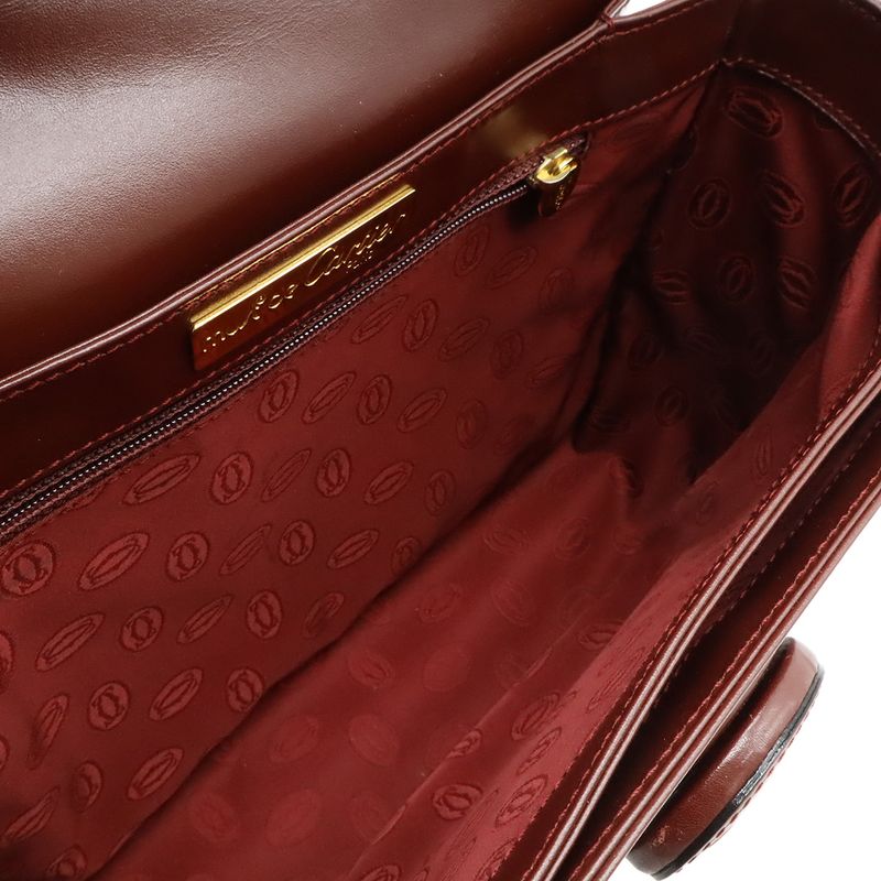 Cartier Must De Cartier Must Line Shoulder Bag Crossbody Leather Bordeaux Red