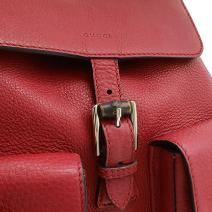Gucci Bamboo Backpack Rucksack Sac Shoulder Bag Fringe Tassel Leather Fuchsia