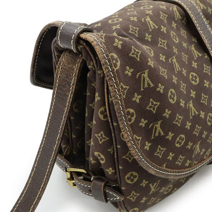Louis Vuitton Monogram Mini Lin Saumur 30 Shoulder Bag Crossbody Canvas Leather
