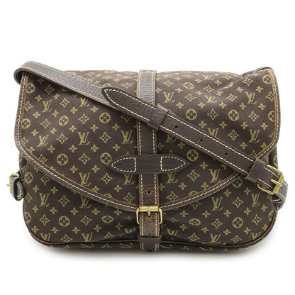 Louis Vuitton Monogram Mini Lin Saumur 30 Shoulder Bag Crossbody Canvas Leather