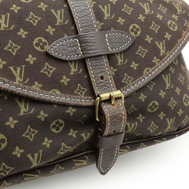 Louis Vuitton Monogram Mini Lin Saumur 30 Shoulder Bag Crossbody Canvas Leather