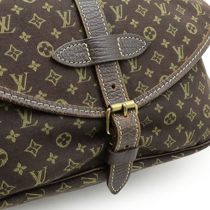 Louis Vuitton Monogram Mini Lin Saumur 30 Shoulder Bag Crossbody Canvas Leather