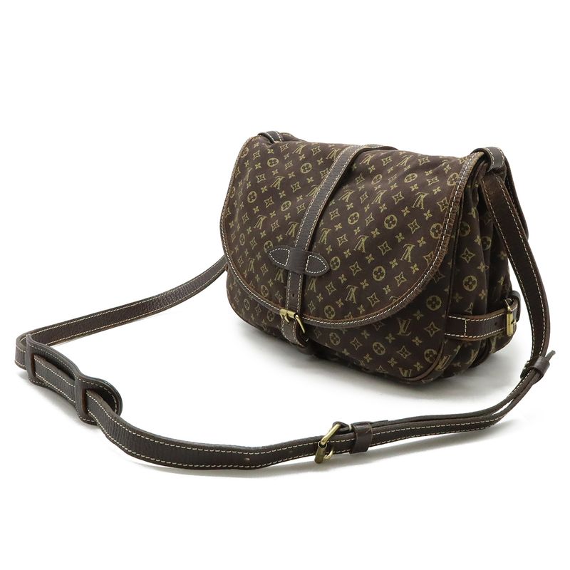 Louis Vuitton Monogram Mini Lin Saumur 30 Shoulder Bag Crossbody Canvas Leather