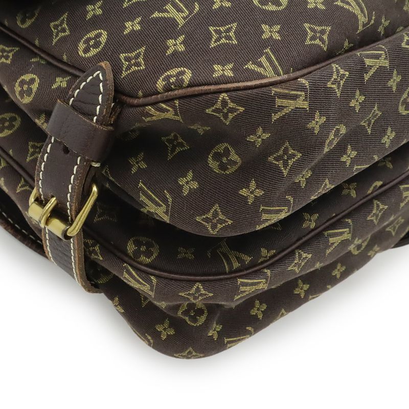 Louis Vuitton Monogram Mini Lin Saumur 30 Shoulder Bag Crossbody Canvas Leather