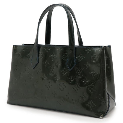 Louis Vuitton Monogram Vernis Wilshire PM Handbag Tote Bag Enamel Calf Blue