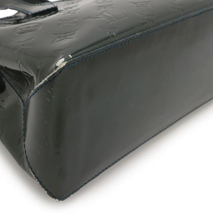 Louis Vuitton Monogram Vernis Wilshire PM Handbag Tote Bag Enamel Calf Blue