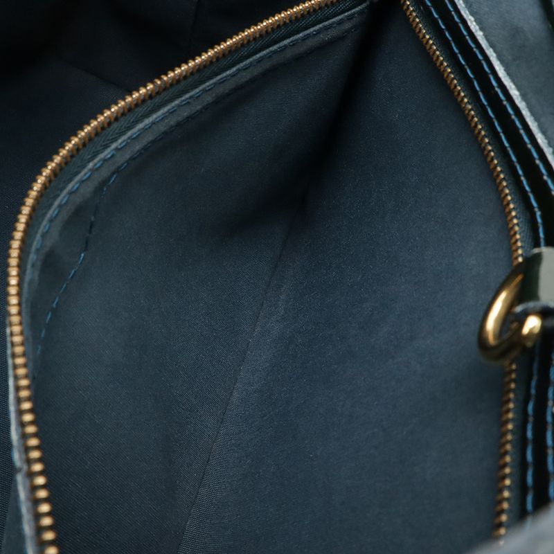 Louis Vuitton Monogram Vernis Wilshire PM Handbag Tote Bag Enamel Calf Blue