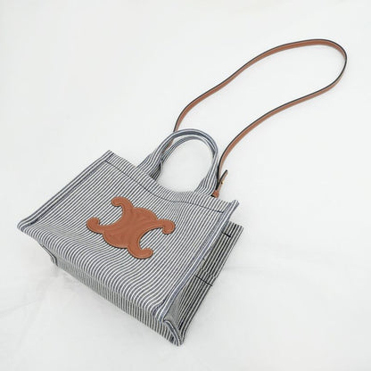 Celine Small Cabas Tice Handbag Shoulder - Navy Blue - Gold Hardware