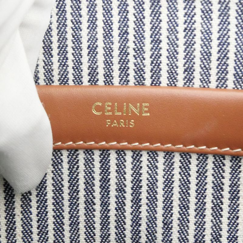 Celine Small Cabas Tice Handbag Shoulder - Navy Blue - Gold Hardware