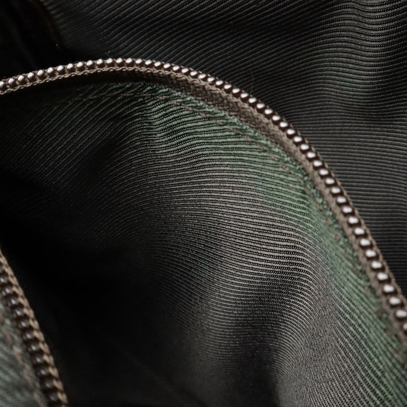 Gucci GG Canvas Shoulder Bag Pochette Crossbody Leather Khaki Beige Dark Brown