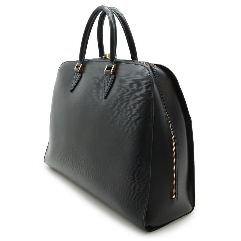 Louis Vuitton Epi Sorbonne Document Purse Business Bag Handbag Noir Black Gold
