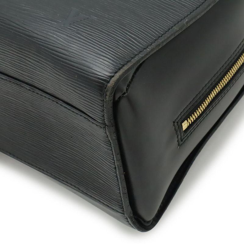 Louis Vuitton Epi Sorbonne Document Purse Business Bag Handbag Noir Black Gold