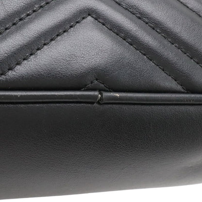Gucci Ggmarmont Shoulder Bag Pochette Chain Bag Crossbody Quilted Leather Black