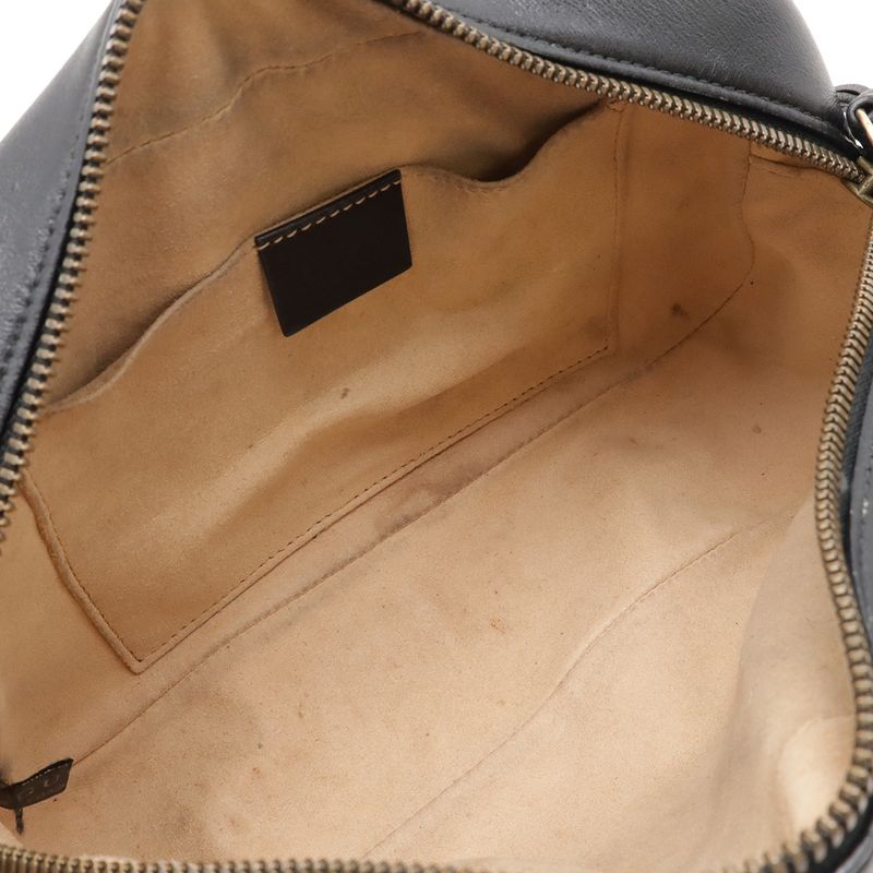 Gucci Ggmarmont Shoulder Bag Pochette Chain Bag Crossbody Quilted Leather Black