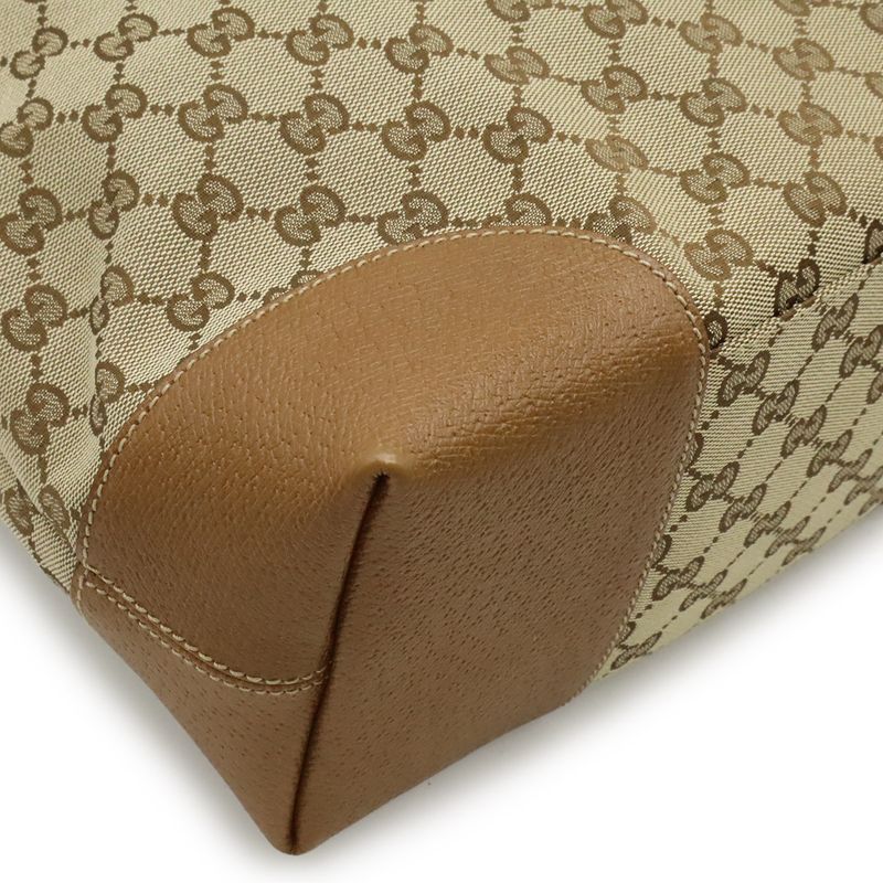 Gucci Bree GG Canvas Handbag 2WAY Shoulder Bag Crossbody Leather Khaki Beige