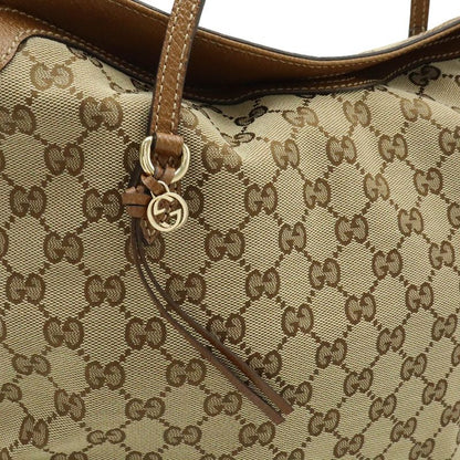 Gucci Bree GG Canvas Handbag 2WAY Shoulder Bag Crossbody Leather Khaki Beige