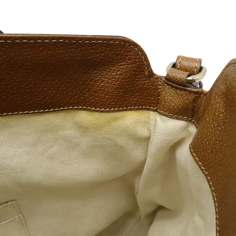 Gucci Bree GG Canvas Handbag 2WAY Shoulder Bag Crossbody Leather Khaki Beige