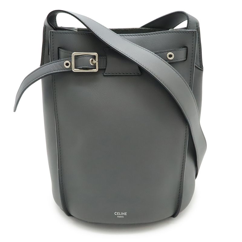 Celine Big Bag Bucket Shoulder Bag Bucket Bag Bucket Shape Calf Leather Gray