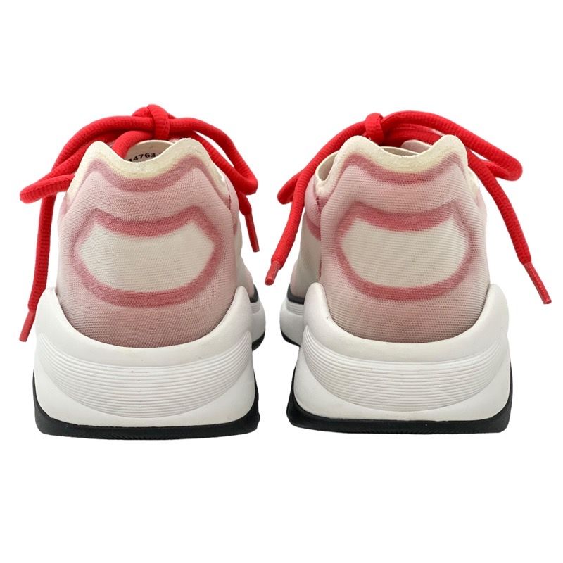 Chanel Sneakers Shoes Fabric Red White Mesh Here Mark