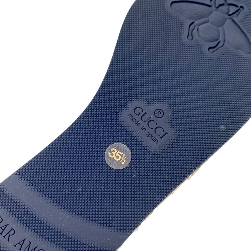 Gucci Sneakers Shoes Canvas Ivory Red Blue Unused Logo Espadrilles Platform