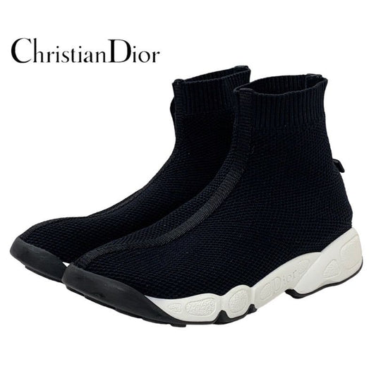 Christian DIOR Sneakers Socks Sneakers Shoes Logo Fabric Black
