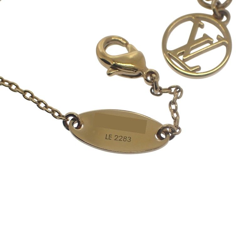 Louis Vuitton Flower Collier Louisette Necklace Pendant Metal Gold Ladies