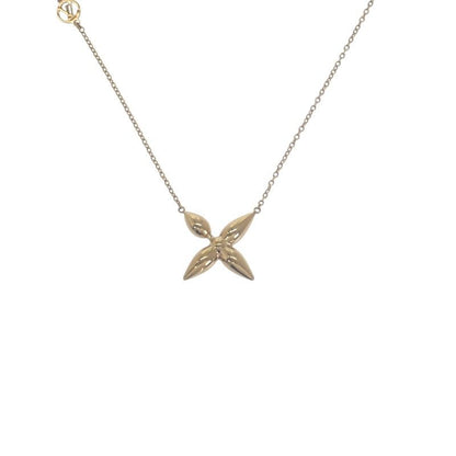 Louis Vuitton Flower Collier Louisette Necklace Pendant Metal Gold Ladies