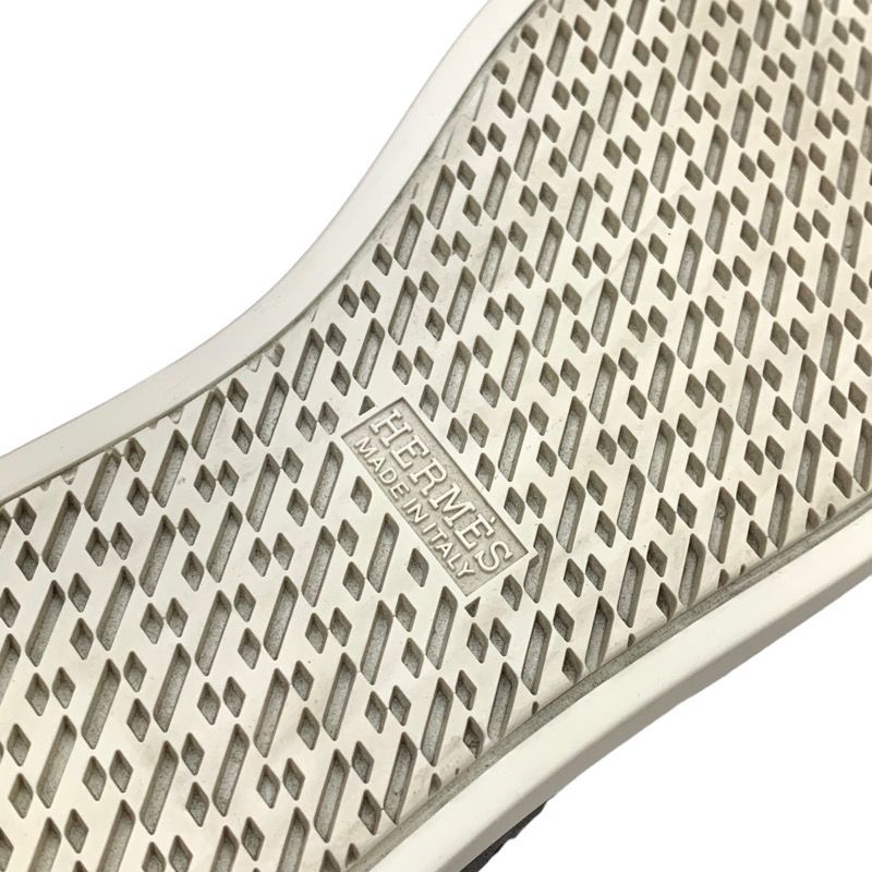 Hermes Jimmy Sneakers Shoes Leather Black Punching High Cut Sneakers