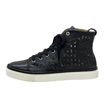 Hermes Jimmy Sneakers Shoes Leather Black Punching High Cut Sneakers