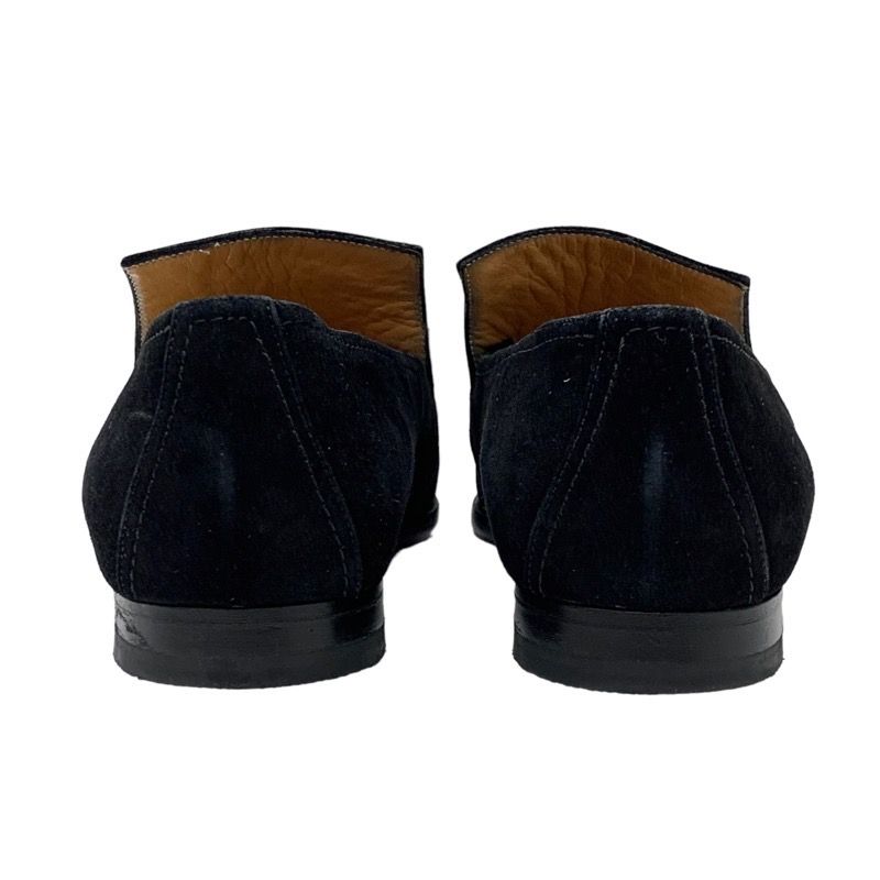 Hermes Loafers Leather Shoes Suede Black Gold Kelly Hardware Flat Shoes