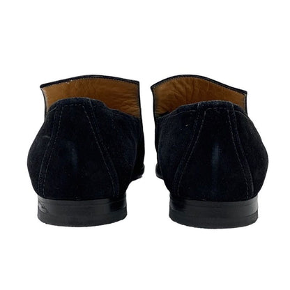 Hermes Loafers Leather Shoes Suede Black Gold Kelly Hardware Flat Shoes