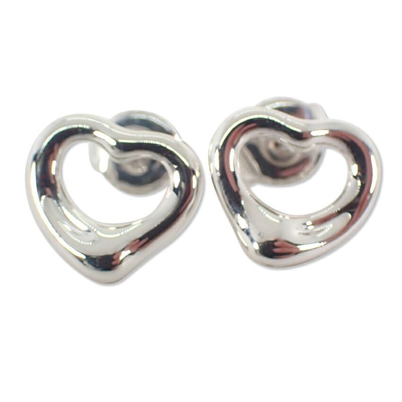 Tiffany & Co 925 Open Heart Earrings J117-4
