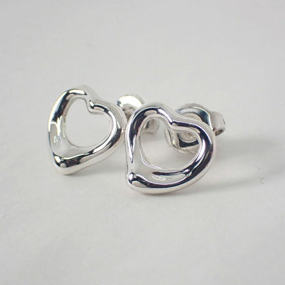 Tiffany & Co 925 Open Heart Earrings J117-4