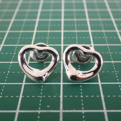 Tiffany & Co 925 Open Heart Earrings J117-4