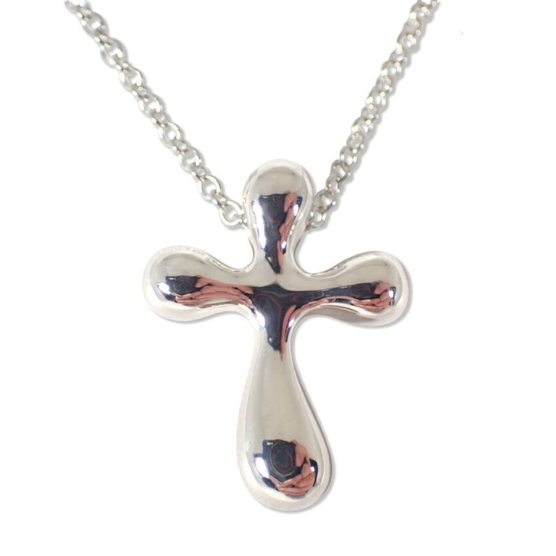 Tiffany & Co 925 Small Cross Pendant Necklace J117-5