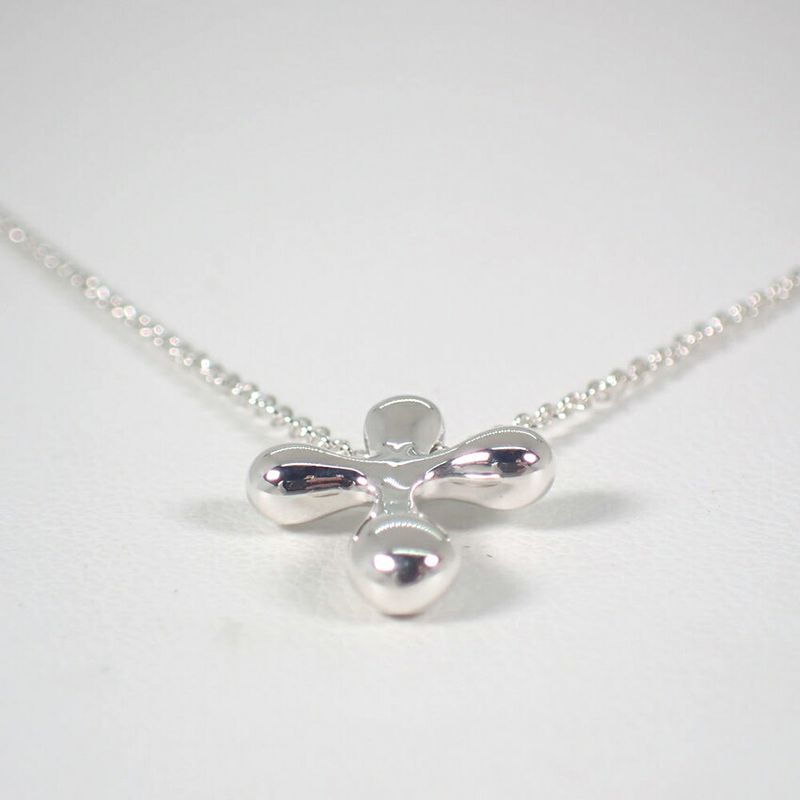 Tiffany & Co 925 Small Cross Pendant Necklace J117-5