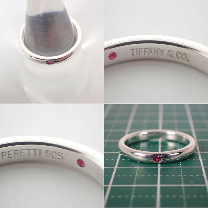 Tiffany & Co 925 Ruby Band Ring No 11.5 J117-9