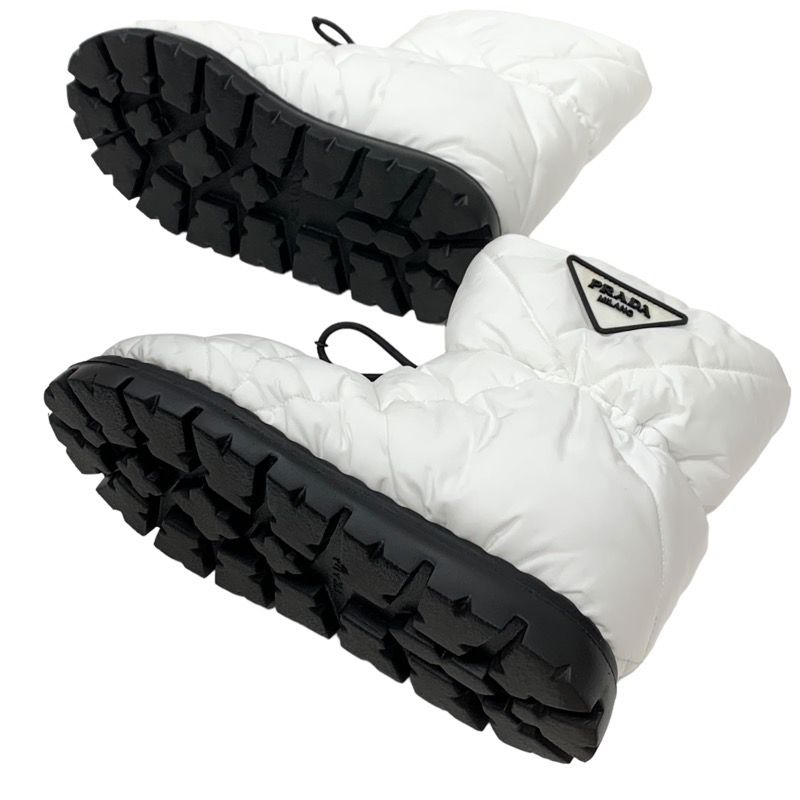 Prada Boots Short Boots Snow Boots Shoes Logo Nylon White