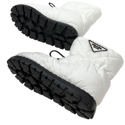 Prada Boots Short Boots Snow Boots Shoes Logo Nylon White
