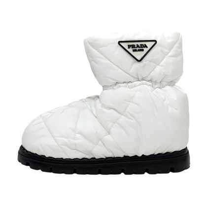 Prada Boots Short Boots Snow Boots Shoes Logo Nylon White