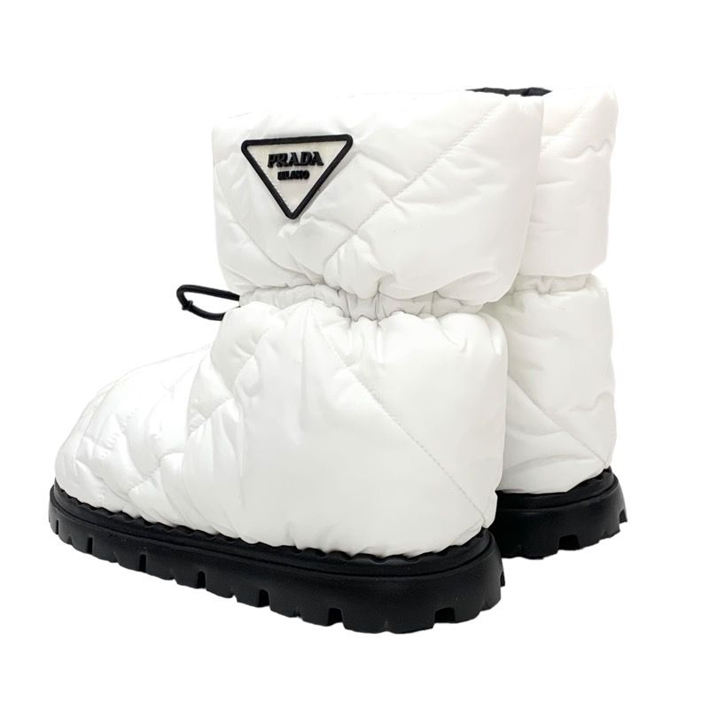 Prada Boots Short Boots Snow Boots Shoes Logo Nylon White