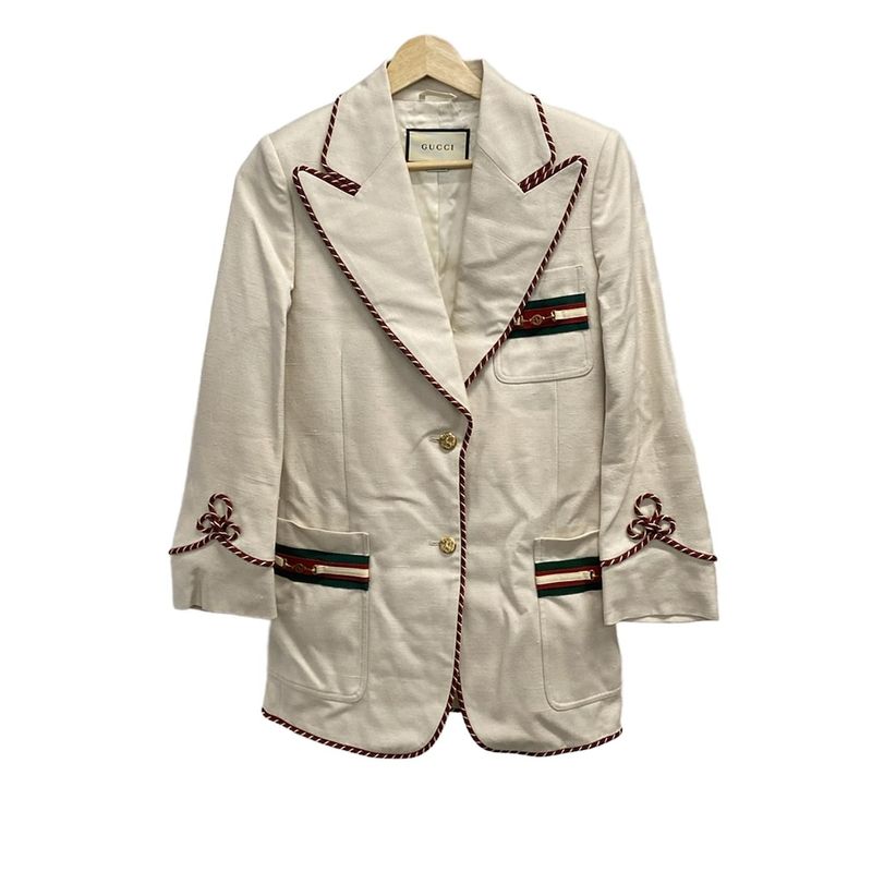 Gucci Jacket Size 38 S Women's - 569922 Ivory X Red X Green Long Sleeve Sherry
