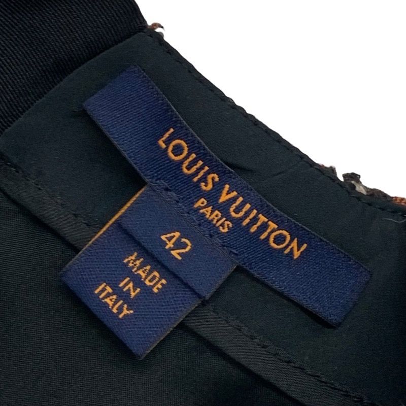 Louis Vuitton Dress Brown Multicolor Skater Dress Tweed Monogram