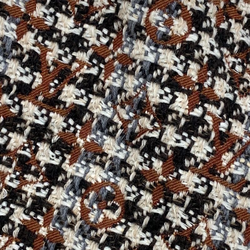 Louis Vuitton Dress Brown Multicolor Skater Dress Tweed Monogram
