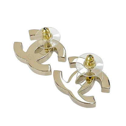 Chanel Earrings Earring Gold Black Pink Coco Mark Bicolor