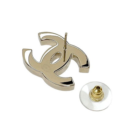 Chanel Earrings Earring Gold Black Pink Coco Mark Bicolor