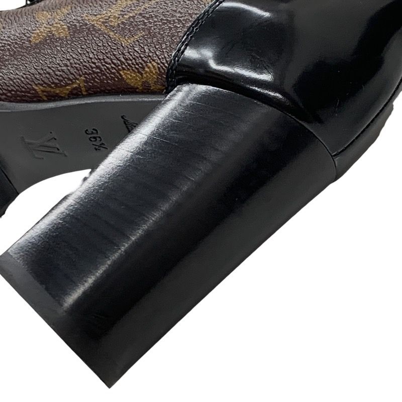 Louis Vuitton Star Trail Line Monogram Short Boots Ankle Boots Lace Up Black