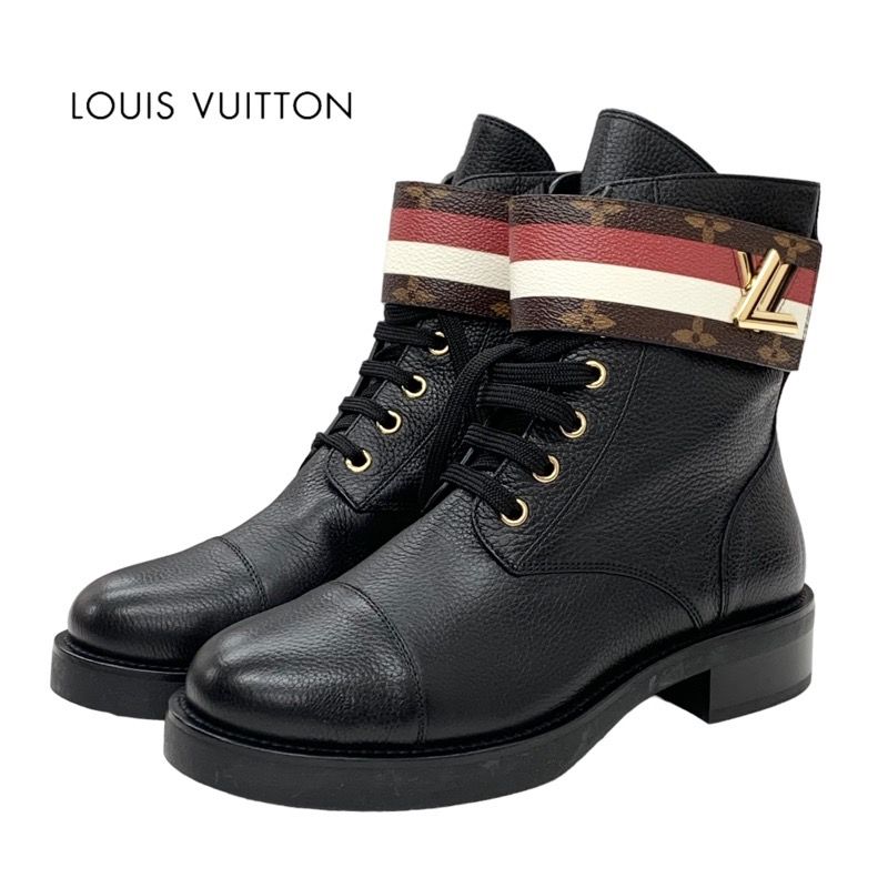 Louis Vuitton LV Wonderland Line Monogram Short Boots Ankle Boots Lace-up Belt