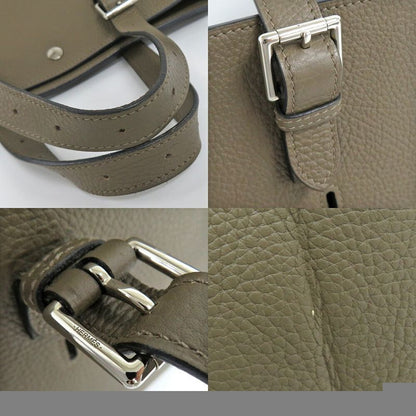 Hermes Sac Vero Etoupe Silver-hardware Taurillon Clemence Tote Bag